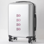 Sticker 50e anniversaire Rose Custom Age Numéro Cinquante (Sur valise)