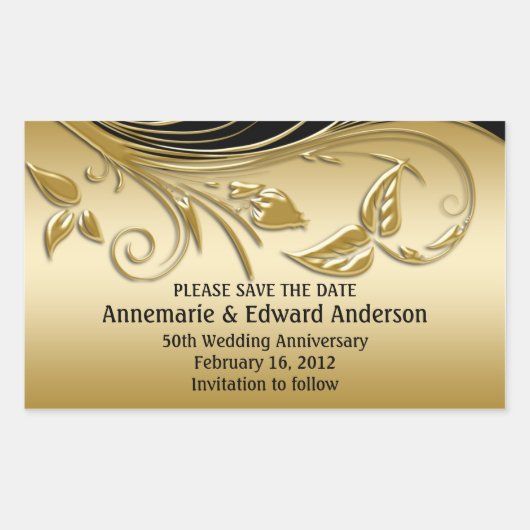 Sticker - 50ste bruiloft Jubileum Save The Date (Voorkant)