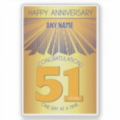 Sticker 51 Year | Golden Ray 12 Step CUSTOM NAME (Devant)
