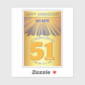 Sticker 51 Year | Golden Ray 12 Step CUSTOM NAME (Feuille)