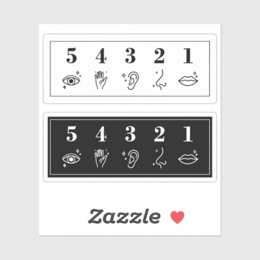 Sticker 54321 Grounding Technique Anxiety Mental Health (Feuille)