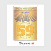 Sticker 59 ans | Golden Ray 12 étapes NOM PERSONNALISÉ (Feuille)