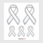 Sticker 5 Chrome Style Impression Ruban de Sensibilisation (Feuille)