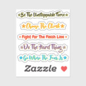 Sticker 5 citations de défi | Motivation & Inspiration (Feuille)