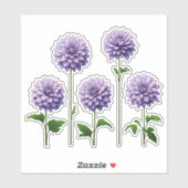 Sticker 5 Dahlia Lavande (clair) (Feuille)