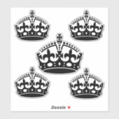 Sticker 5 Garder le calme Couronne Noir (Feuille)