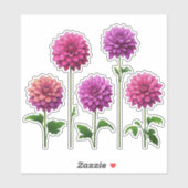 Sticker 5 Rose - Dahlia pourpre (clair) (Feuille)