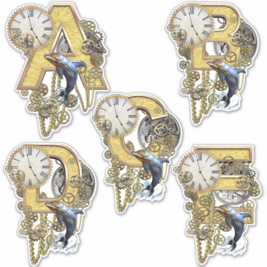 Sticker 5 Steampunk A B C D E Sculpture (Devant)