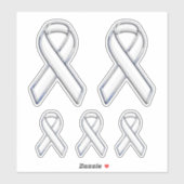 Sticker 5 Style Chrome Imprimer Blanc Ruban Sensibilisatio (Feuille)
