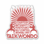 Sticker 5 Ténets De Taekwondo (Devant)