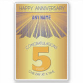 Sticker 5 Year | Golden Ray 12 Step CUSTOM NAME (Devant)