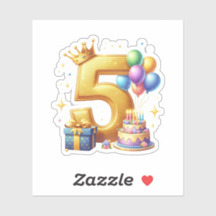 Sticker 5ème anniversaire doré