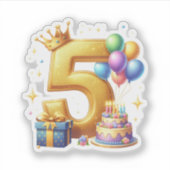Sticker 5ème anniversaire doré (Devant)