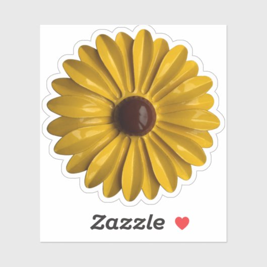 Sticker 60s MOD Hippie Daisy Fleur Floral Printemps Mariag (Feuille)