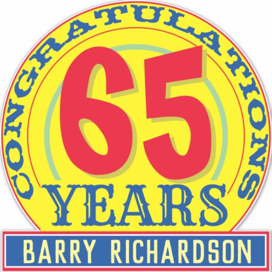 Sticker 65 ans de fête (Devant)