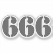 Sticker 666 (grey) (Devant)