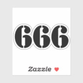Sticker 666 (noir) (Feuille)