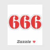 Sticker 666 (rouge) (Feuille)