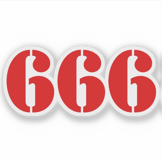 Sticker 666 (rouge) (Devant)