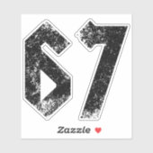 Sticker 67 Mème amusant Six Sept Gen Alpha (Feuille)