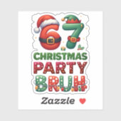 Sticker 67 Meme Six Seven Bruh Drôle de Noël 6 7 (Feuille)