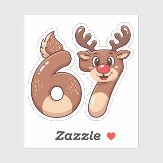 Sticker 67 Renne de Noël Mème (Feuille)
