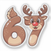 Sticker 67 Renne de Noël Mème (Devant)