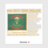 Sticker 69e régiment, brigade irlandaise (BH) (Feuille)
