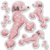 Sticker 6 Chien de caniche rose (Devant)