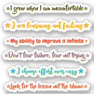 Sticker 6 citations sur l'état d'esprit   Motivation & Ins