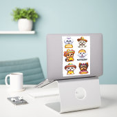 Sticker 6 Cute Taco Mardi Chiots (Ordinateur portable sur le bureau)