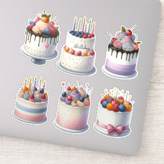 Sticker 6 gâteaux d'anniversaire