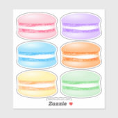 Sticker 6 macarons colorés (Feuille)