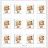 Sticker 6 Tasse de Fleurs (Feuille)