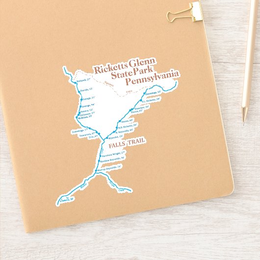 Sticker 6"x6" pour la carte des chutes (Carnet)