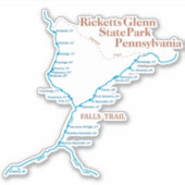 Sticker 6"x6" pour la carte des chutes (Devant)