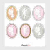 Sticker 6 x Beau Scrapbooking Cardmaking Cadeaux Caméos (Feuille)