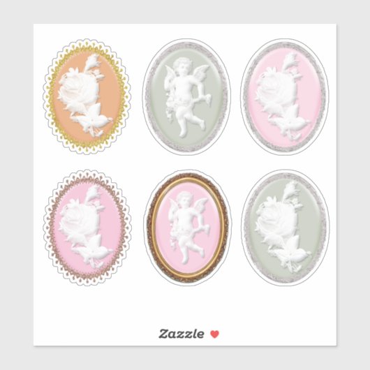 Sticker 6 x Beau Scrapbooking Cardmaking Cadeaux Caméos (Feuille)