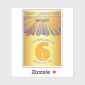 Sticker 6 Year | Golden Ray 12 Step CUSTOM NAME (Feuille)