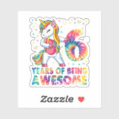 Sticker 6 Years Old Unicorn Flossing (Feuille)