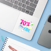 Sticker 70’s Vibe Retro Neon Style (Ordinateur portable avec iPhone)