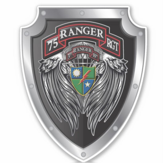 Sticker 75e Régiment de Rangers 3e Bataille "Les Rangers m (Devant)