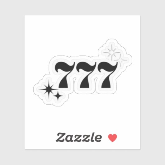 Sticker 777 numéros d'ange couleur noire (Feuille)