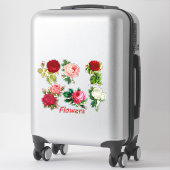 Sticker 7 Beaux Roses pour Scrapbooking (Sur valise)