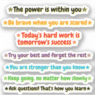 Sticker 7 Citations Encourageantes pour Enfants   Inspiran