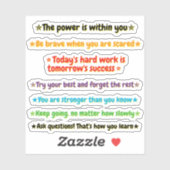 Sticker 7 Encouraging Quotes for Kids | Inspirational (Feuille)