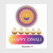 Sticker #7.Heureux Diwali, fête des lumières de l'Inde (Feuille)