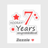 Sticker 7e anniversaire Mariage - 7 ans Anniversaire (Feuille)