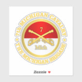 Sticker 7e cavalerie du Michigan (Feuille)