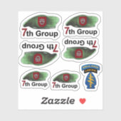 Sticker 7e SFGA SFG Green Berets Contour (Feuille)